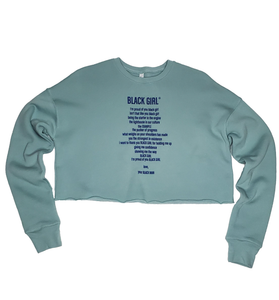 Women's Dusty Blue/Royal Cropped Sweatshirt