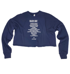 Women's Navy Cropped Sweatshirt